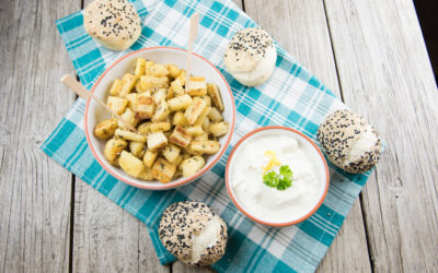 Geröstete Pastinaken mit Feta-Joghurt-Dip