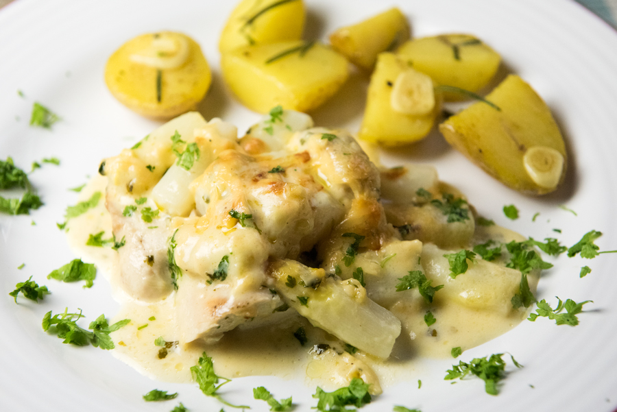 Spargel-Hähnchen-Auflauf