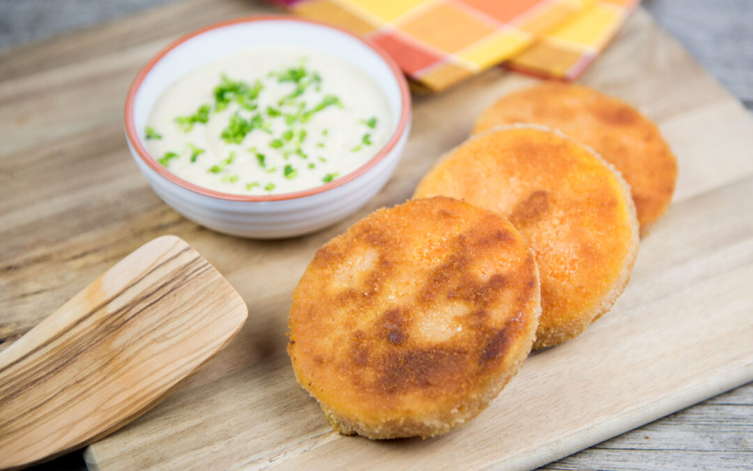 Kürbisschnitzel mit Meerrettichsauce